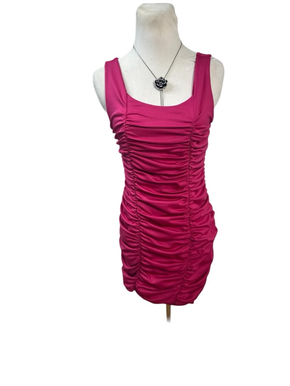 H&M Hot Pink Rouched Dress - Picture 2 of 8